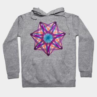 Spirograph Seven-Point Purple Orange Blue Pink Pattern Hoodie